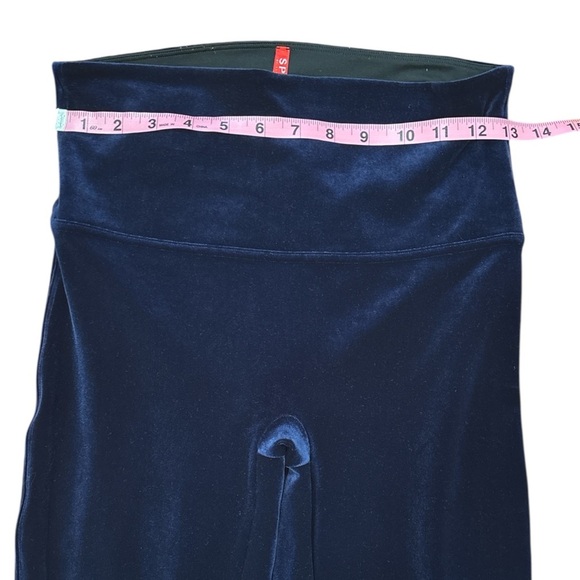 SPANX Women’s Navy Blue Velvet Full Length Leggings EUC size large - Picture 2 of 6